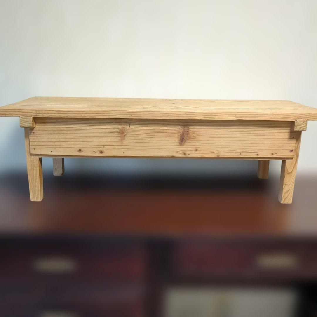 木製アンティーク ローテーブル2引き出し