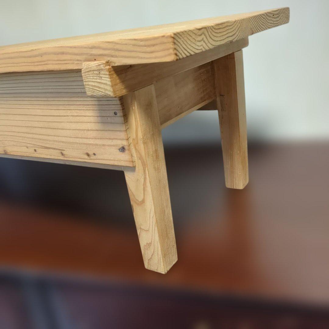 木製アンティーク ローテーブル2引き出し