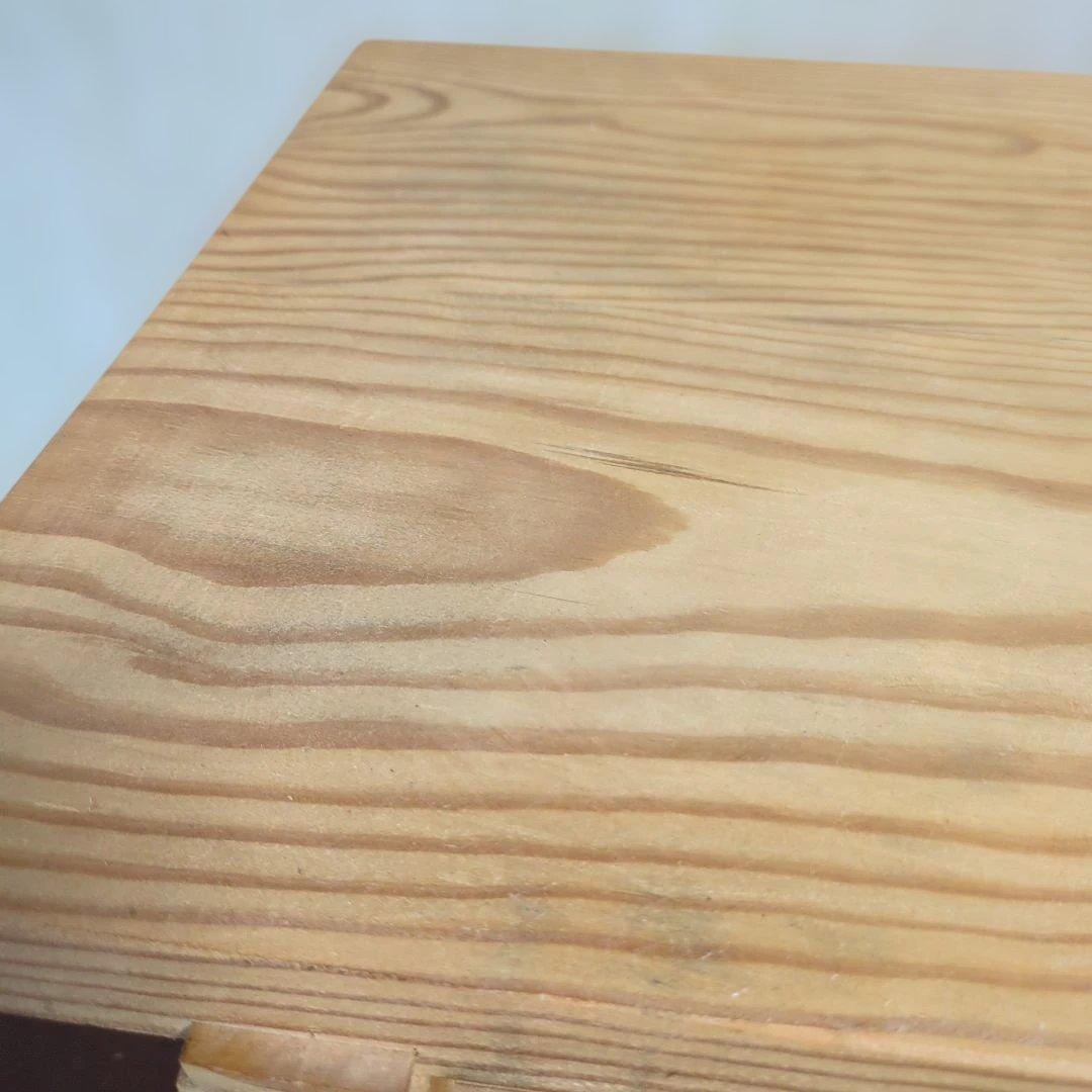 木製アンティーク ローテーブル2引き出し