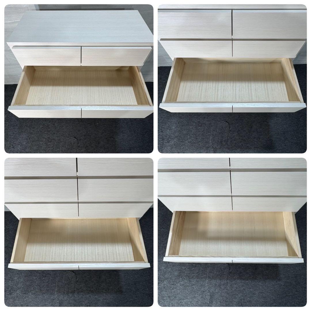 丸田木工 ウッドチェスト 幅90-6段 ホワイト 完成品 d3535 CUBE