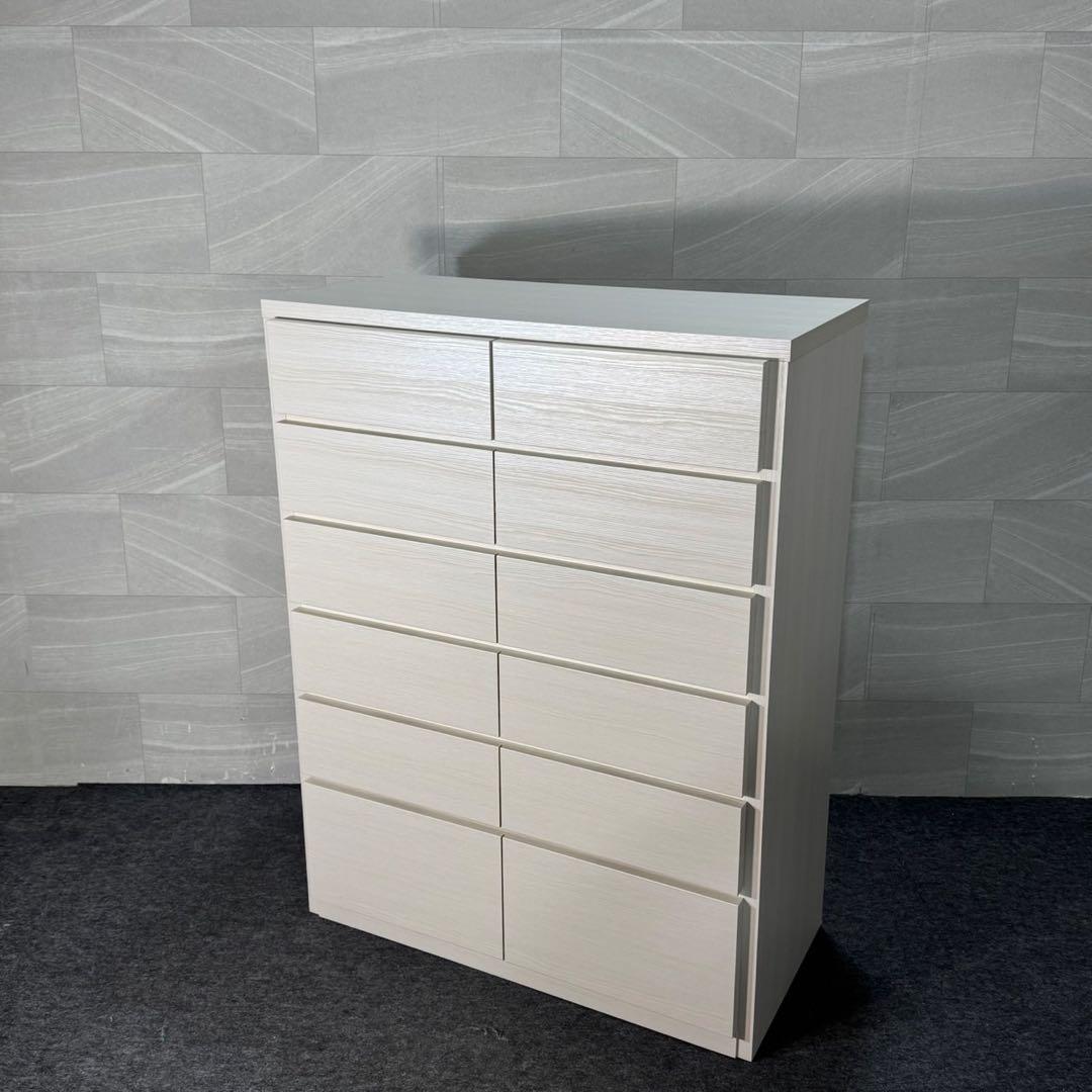 丸田木工 ウッドチェスト 幅90-6段 ホワイト 完成品 d3535 CUBE