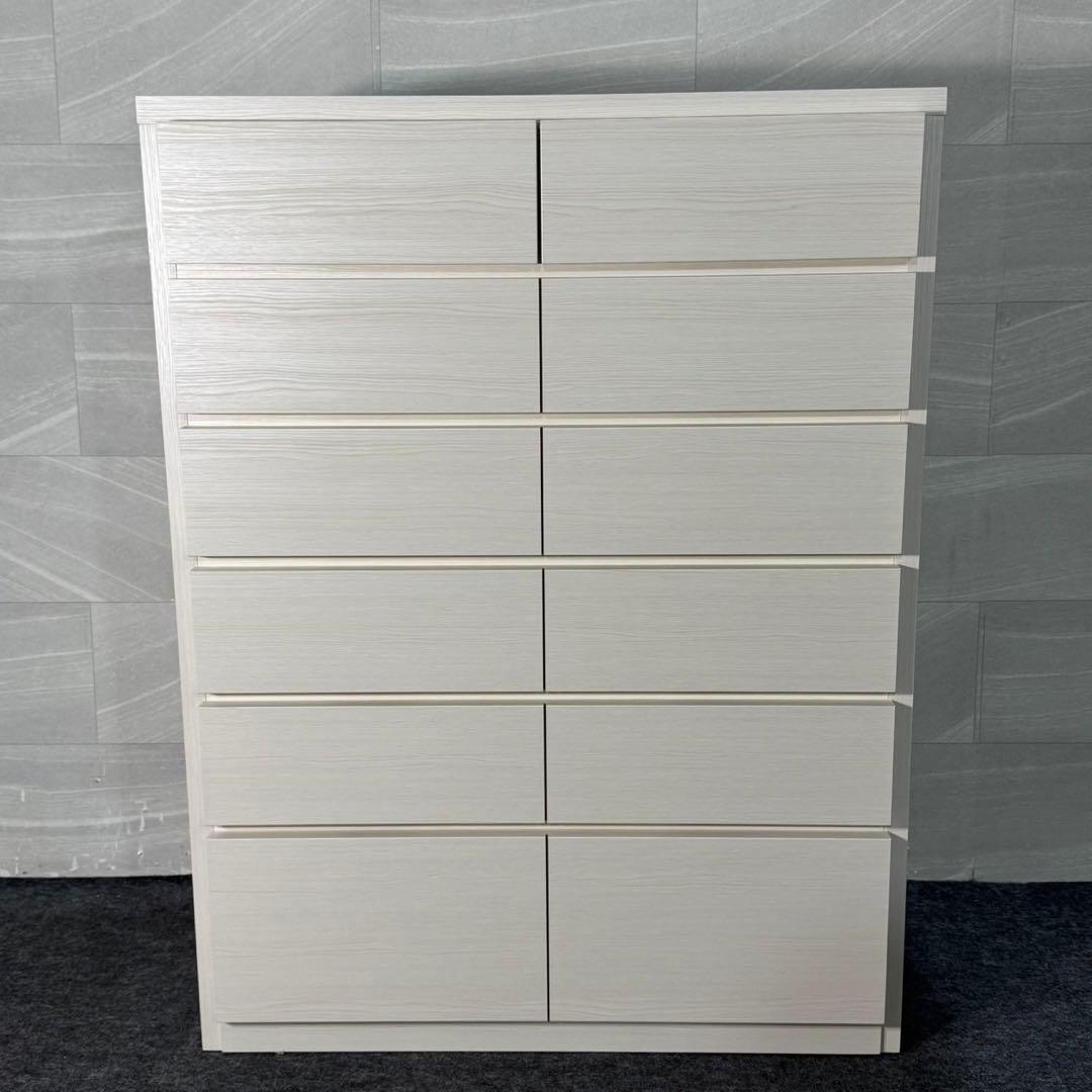 丸田木工 ウッドチェスト 幅90-6段 ホワイト 完成品 d3535 CUBE