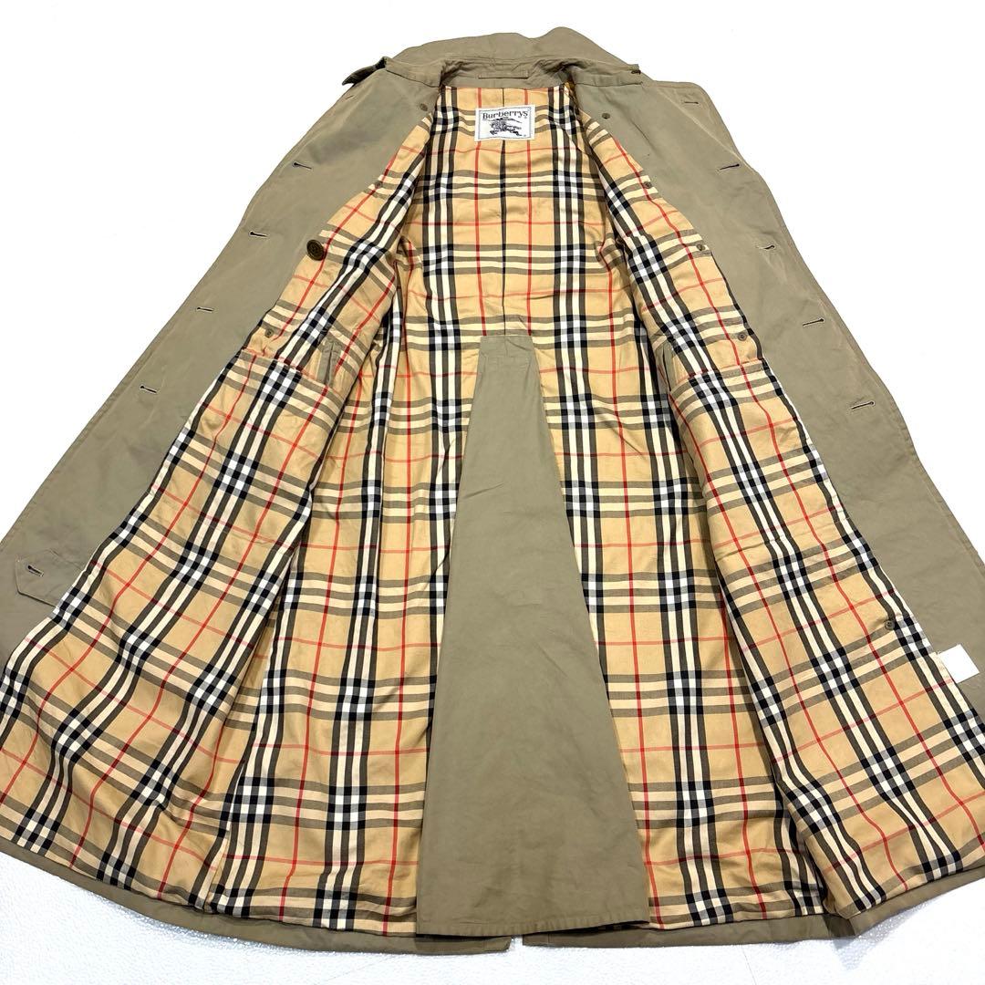 【レディースL】バーバリー　トレンチコート　ベルト　ノバチェック　ベージュ