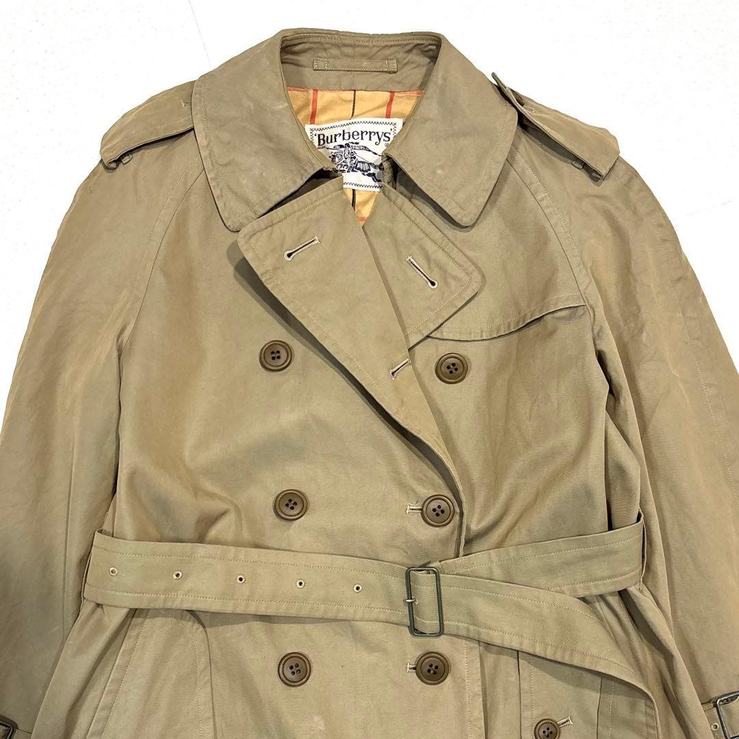 【レディースL】バーバリー　トレンチコート　ベルト　ノバチェック　ベージュ