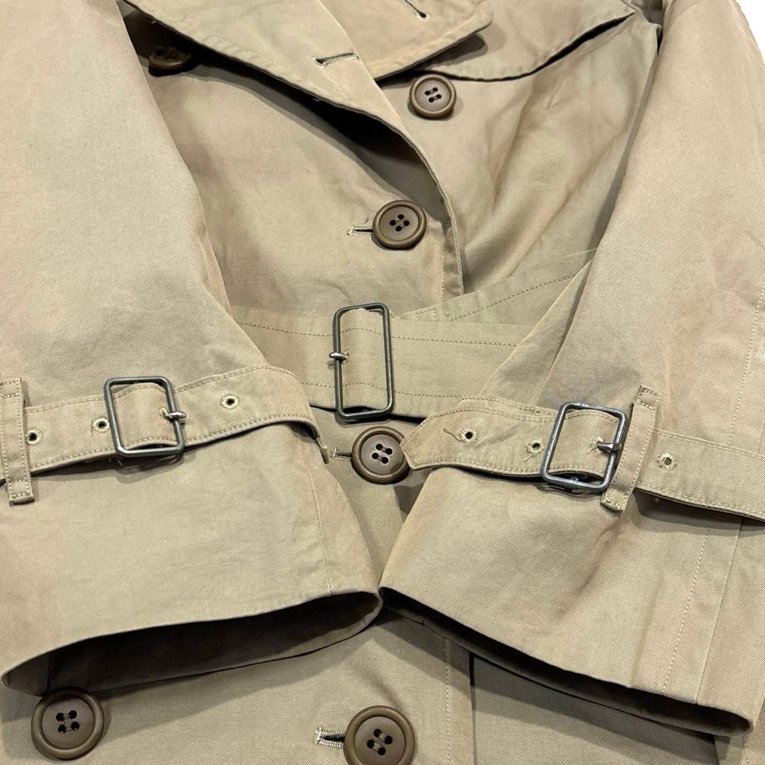 【レディースL】バーバリー　トレンチコート　ベルト　ノバチェック　ベージュ