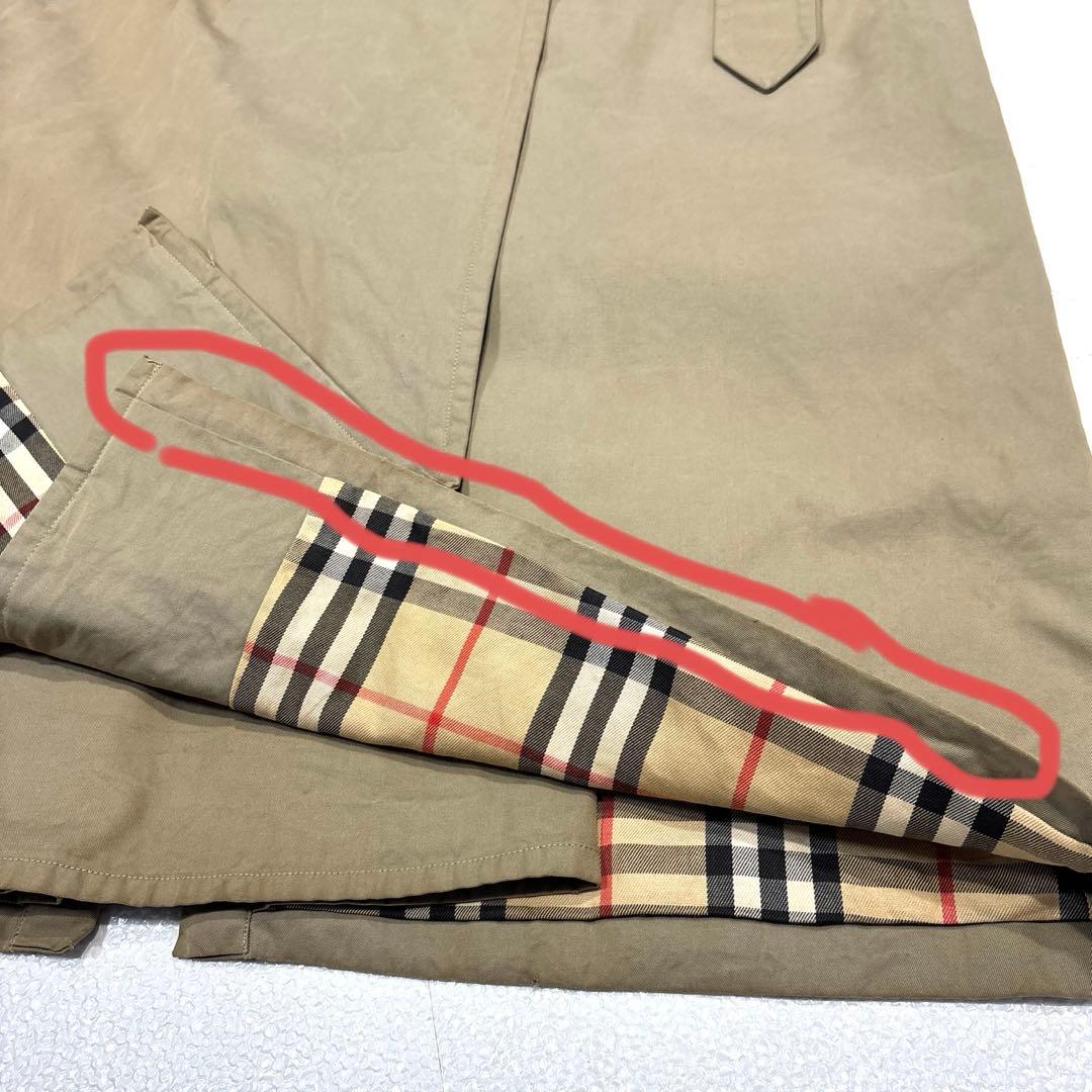 【レディースL】バーバリー　トレンチコート　ベルト　ノバチェック　ベージュ