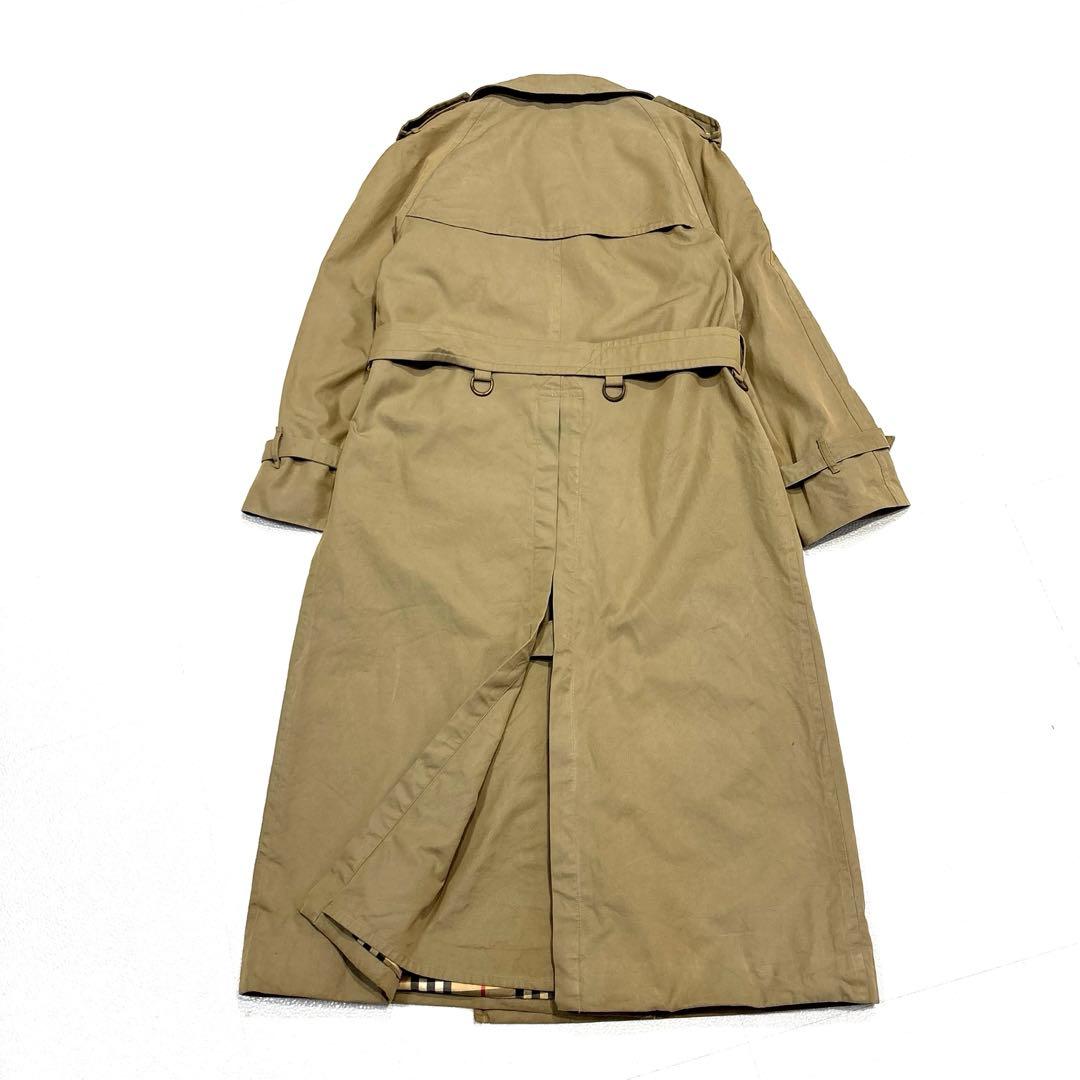 【レディースL】バーバリー　トレンチコート　ベルト　ノバチェック　ベージュ