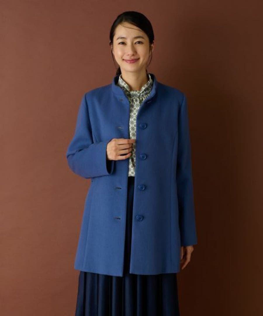 最終価格　2024AWSSレリアンカシミヤスタンドカラーコート深喜毛織 9号