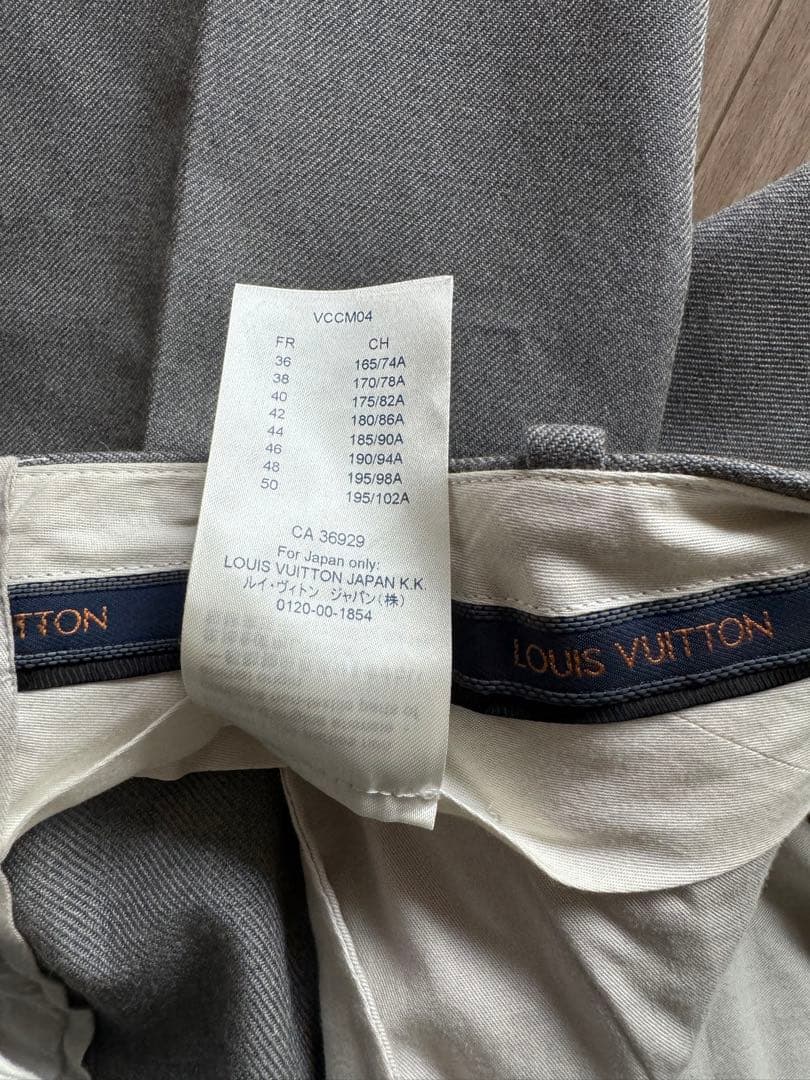 新品同様 ルイ ヴィトン 19AW タック ウール スラックス パンツ