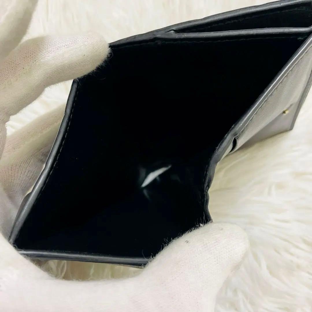 極美✨ボッテガ 二つ折り財布 ラウンド イントレ レザー ブラック