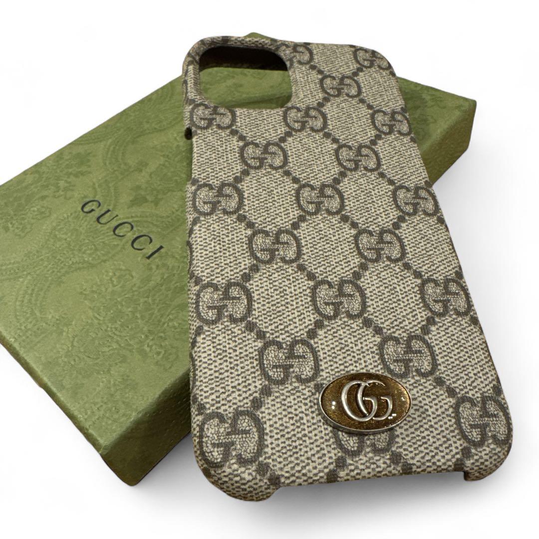 【美品】グッチ iPhoneケース GG柄キャンバスiPhone14/13対応