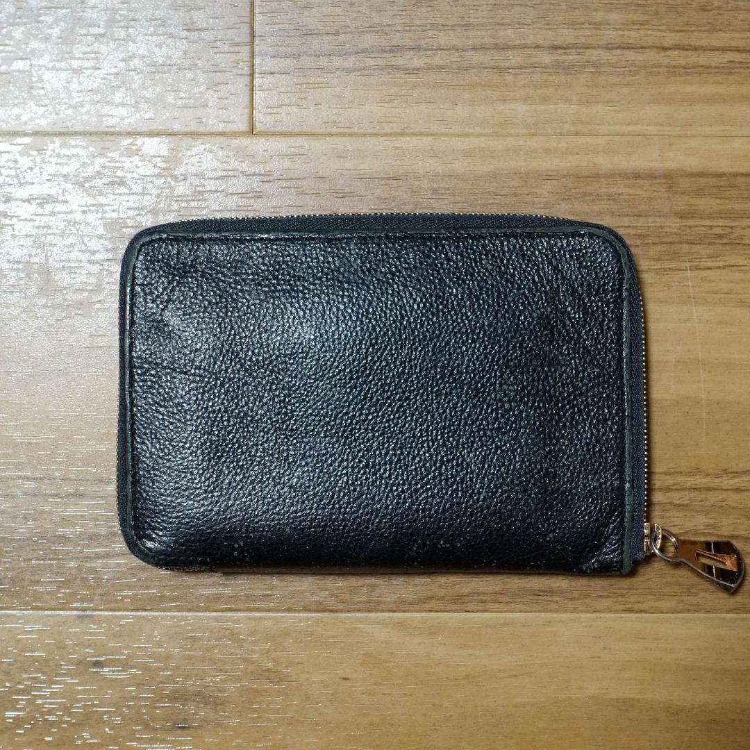 itti 財布 二つ折り 黒桟革 イッチ