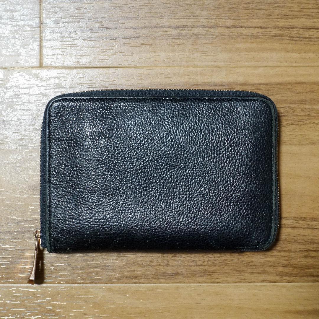 itti 財布 二つ折り 黒桟革 イッチ