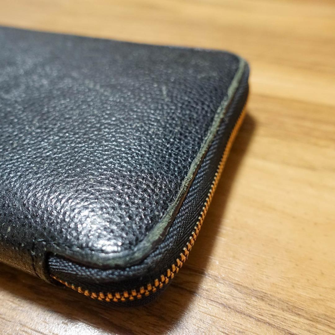 itti 財布 二つ折り 黒桟革 イッチ