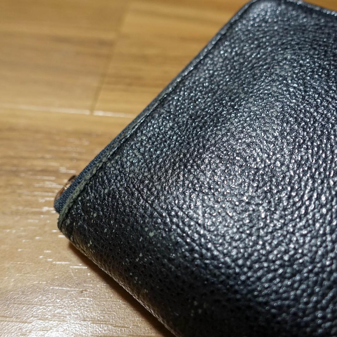 itti 財布 二つ折り 黒桟革 イッチ