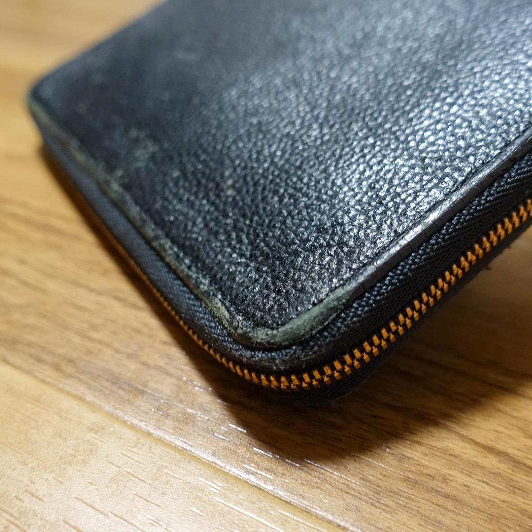 itti 財布 二つ折り 黒桟革 イッチ
