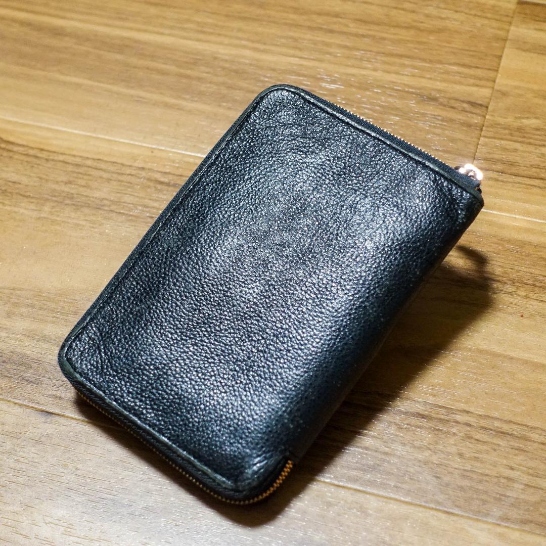 itti 財布 二つ折り 黒桟革 イッチ