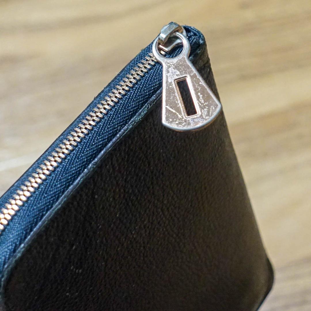 itti 財布 二つ折り 黒桟革 イッチ