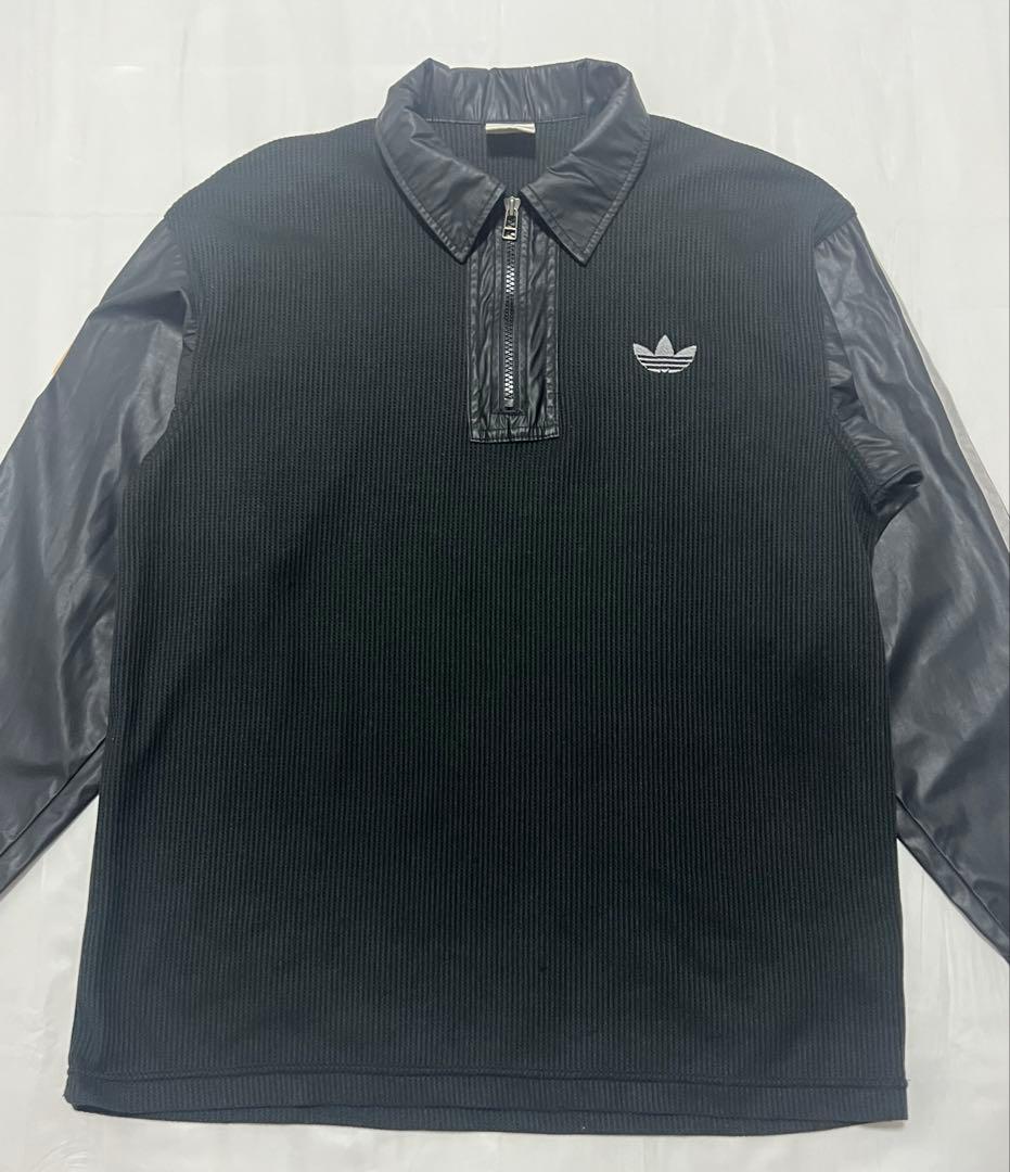 トップス 90s adidas thermal nylon half-zip shirt