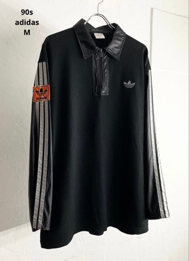 トップス 90s adidas thermal nylon half-zip shirt