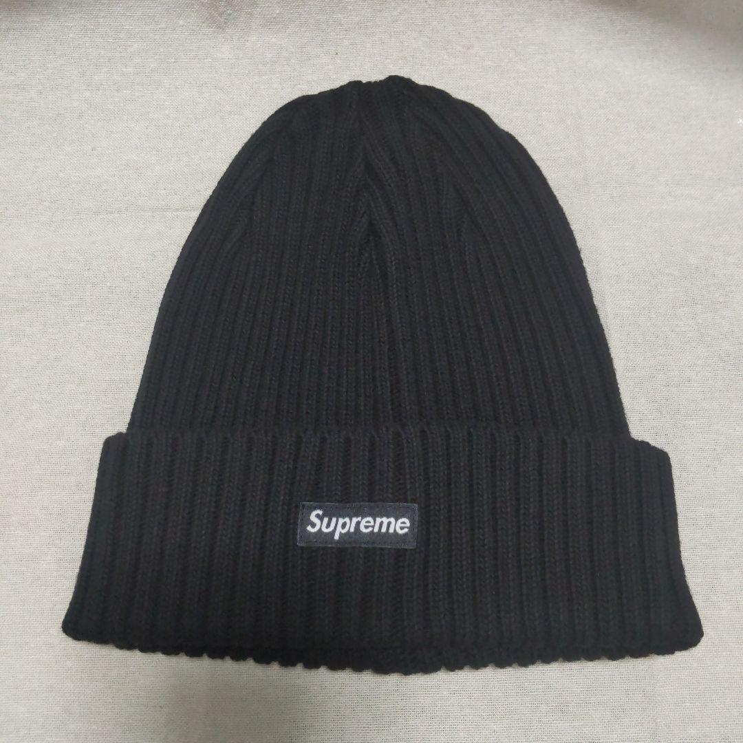 【ひさし】【Supreme】 黒 ニット帽