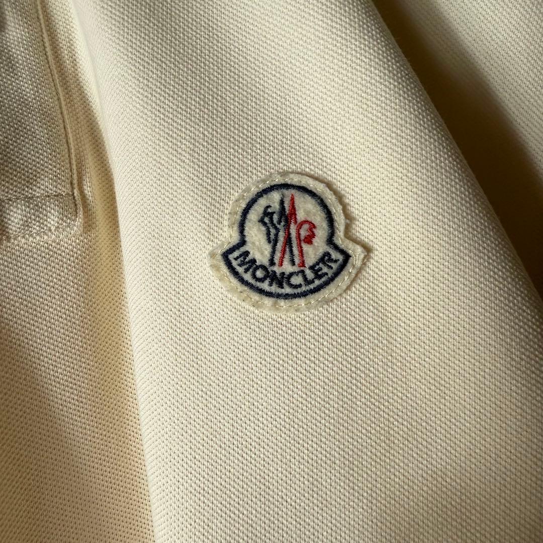 [鑑定済]モンクレール☆ワッペンロゴポロシャツ 希少ベージュ Lサイズ
