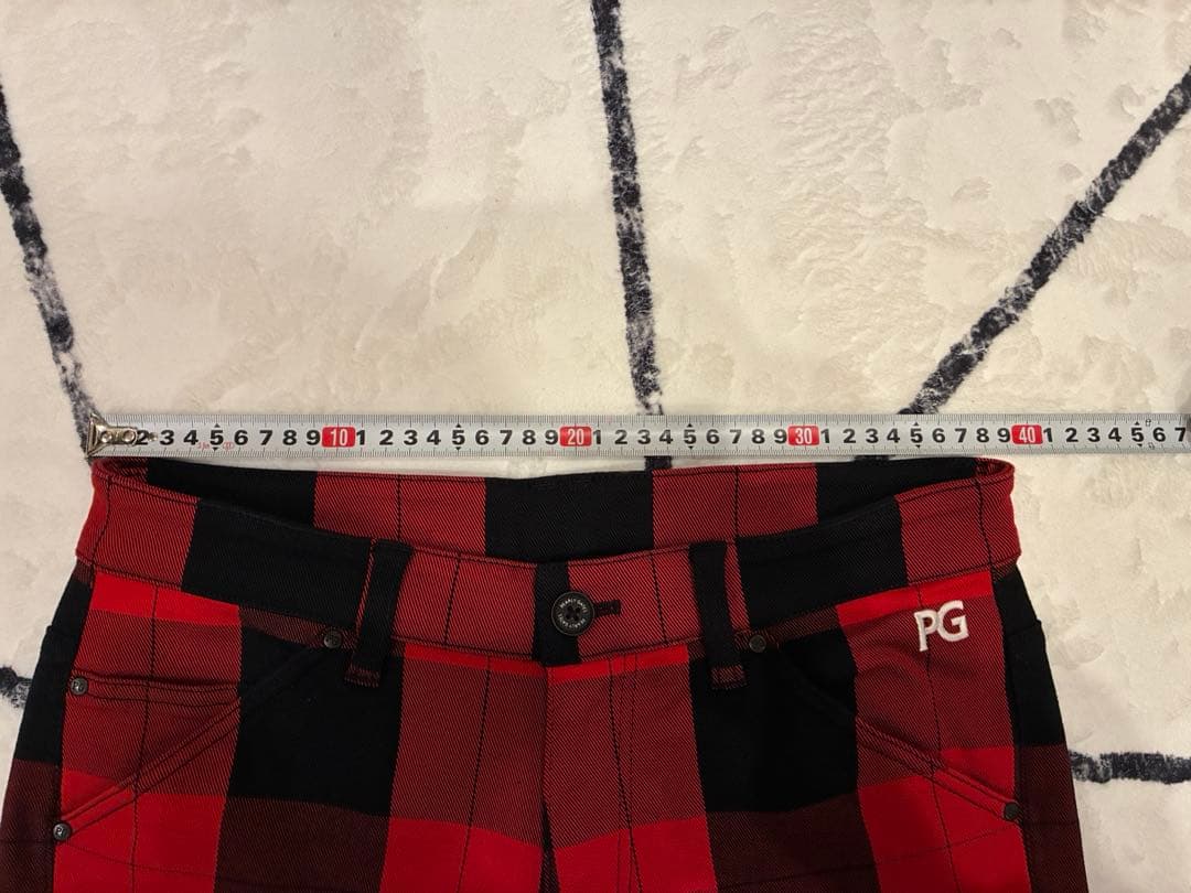 週末限定価格 パーリーゲイツ　パンツ　赤黒チェック　サイズ3