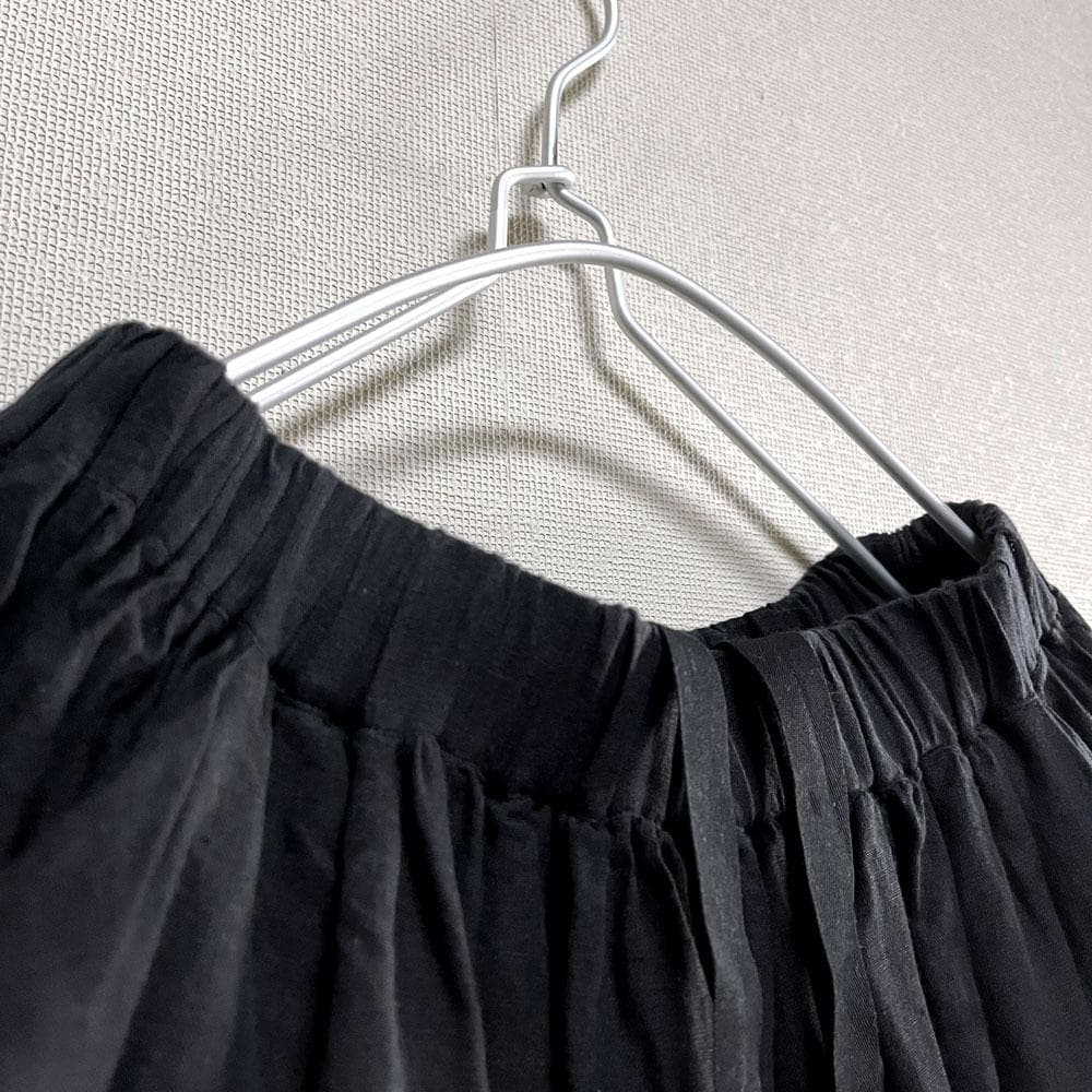 Veritecoeur カディ リネン ギャザー イージー パンツ 手織り