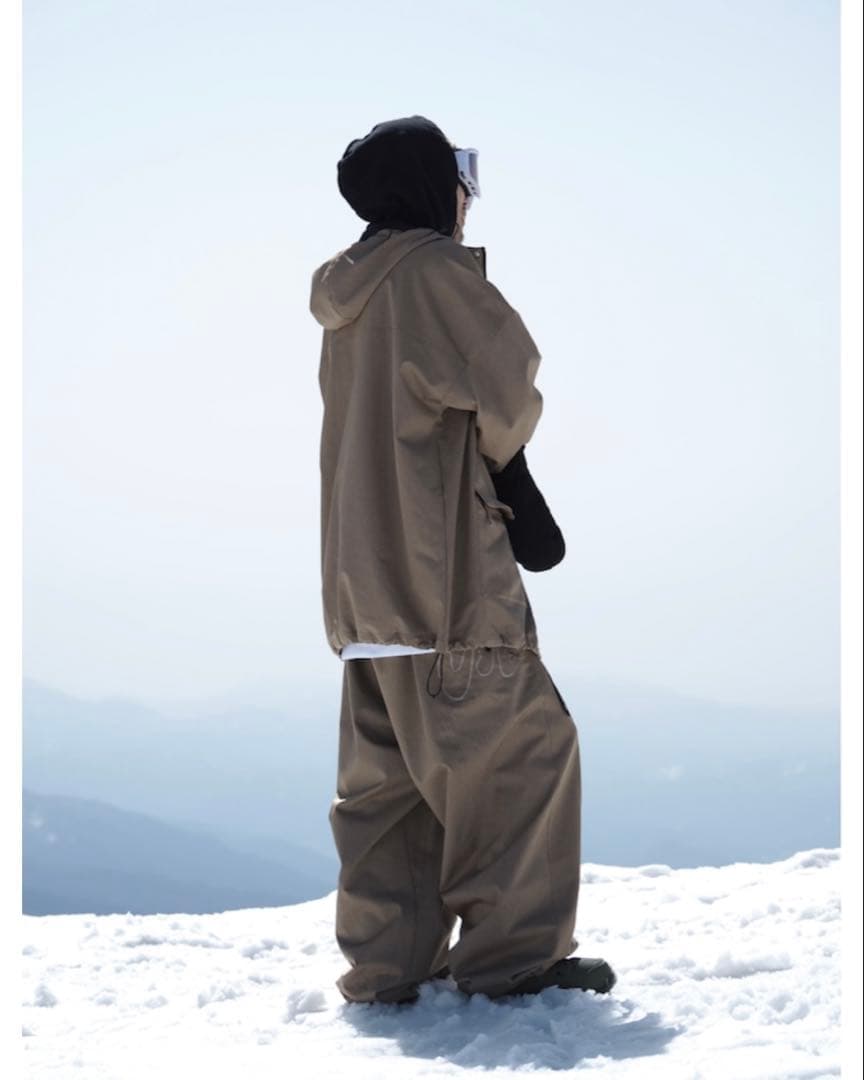 MAHF XL カーキ 新品・未使用　サイドポケットスノーパンツ