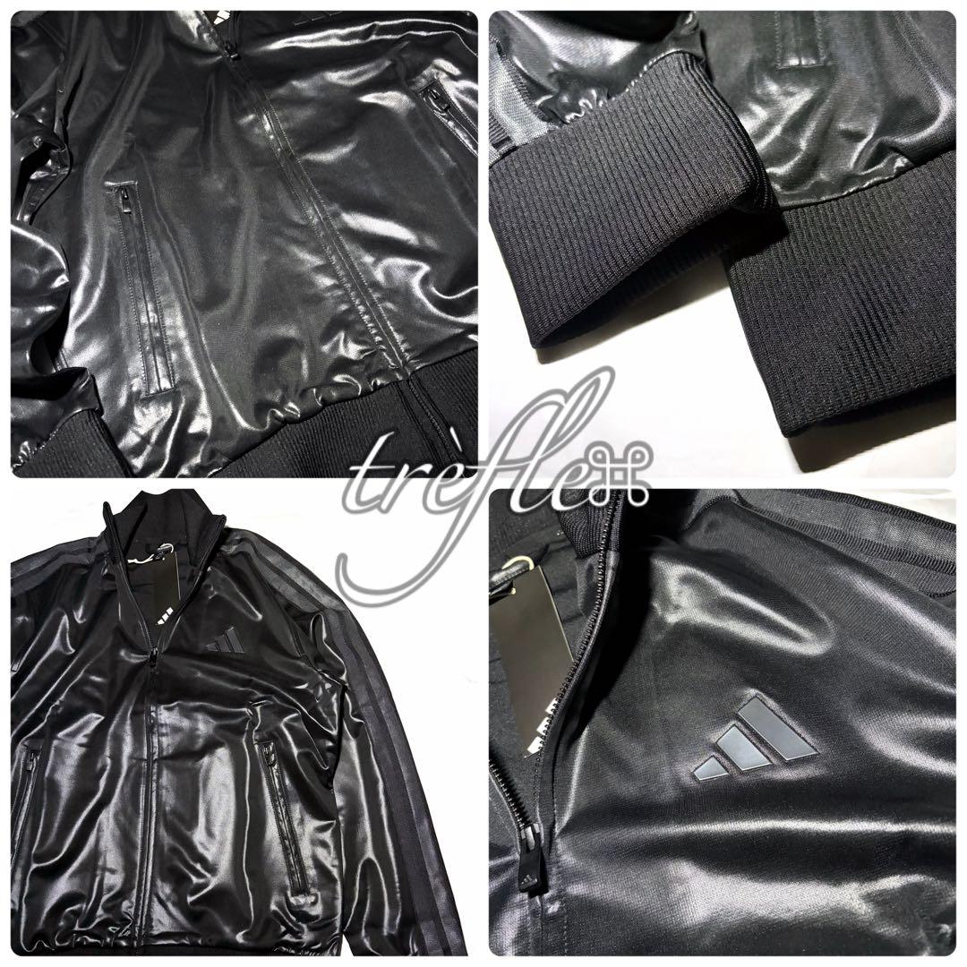 アディダス adidas ラグジュアリージャケット パンツ 上下セット 光沢 黒
