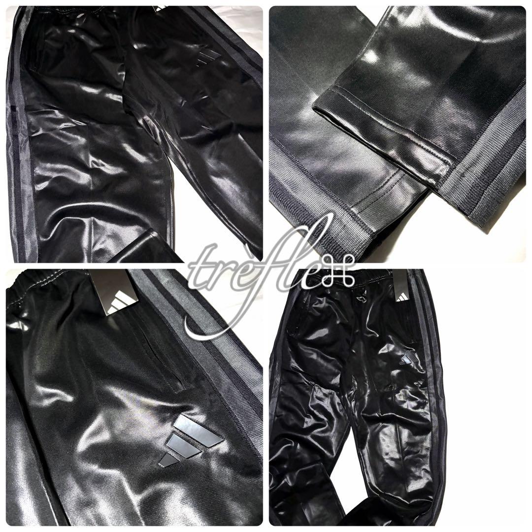 アディダス adidas ラグジュアリージャケット パンツ 上下セット 光沢 黒