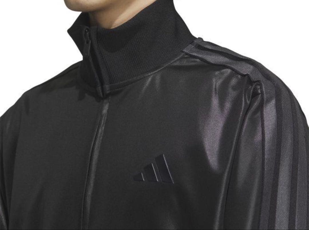 アディダス adidas ラグジュアリージャケット パンツ 上下セット 光沢 黒