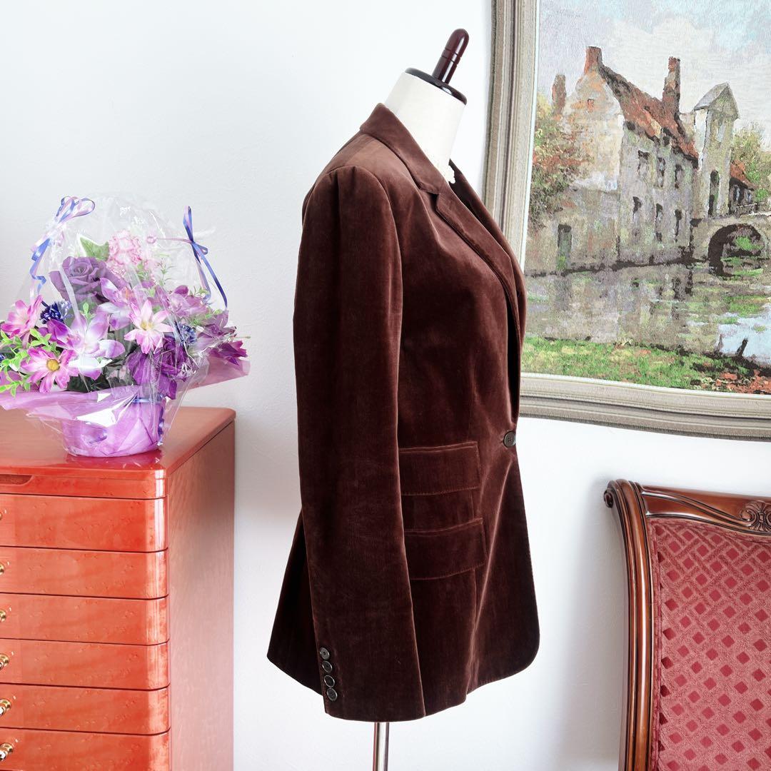 美品　HERMES エルメス　ベロア　上質の極み ジャケット　レザー　冬の光沢