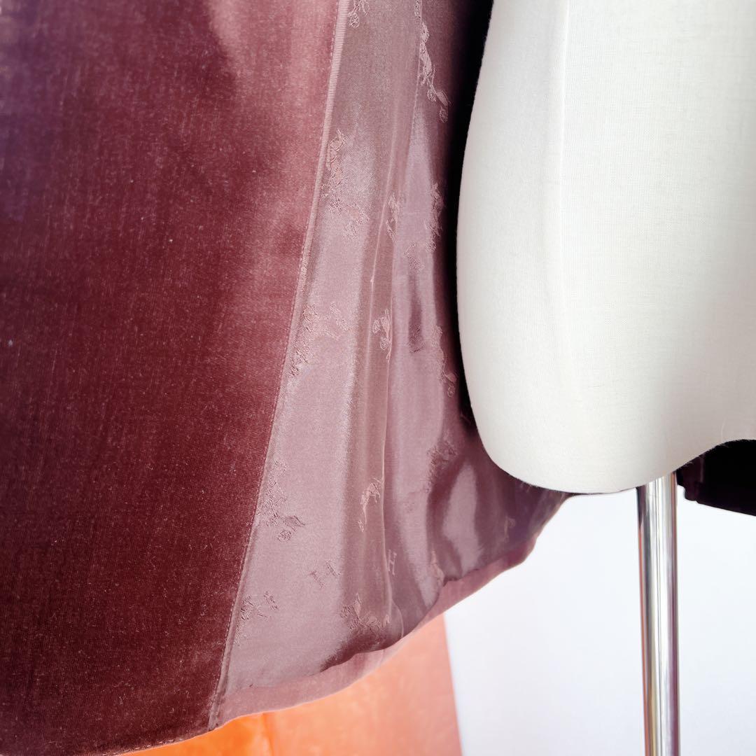 美品　HERMES エルメス　ベロア　上質の極み ジャケット　レザー　冬の光沢