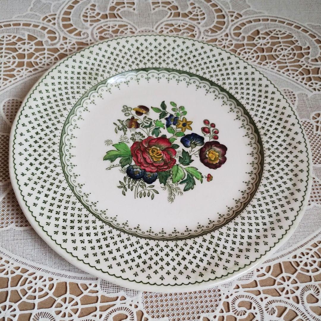 メイソンズ『ペインズレイ』グリーン ケーキ皿 サイドプレート 4枚セット