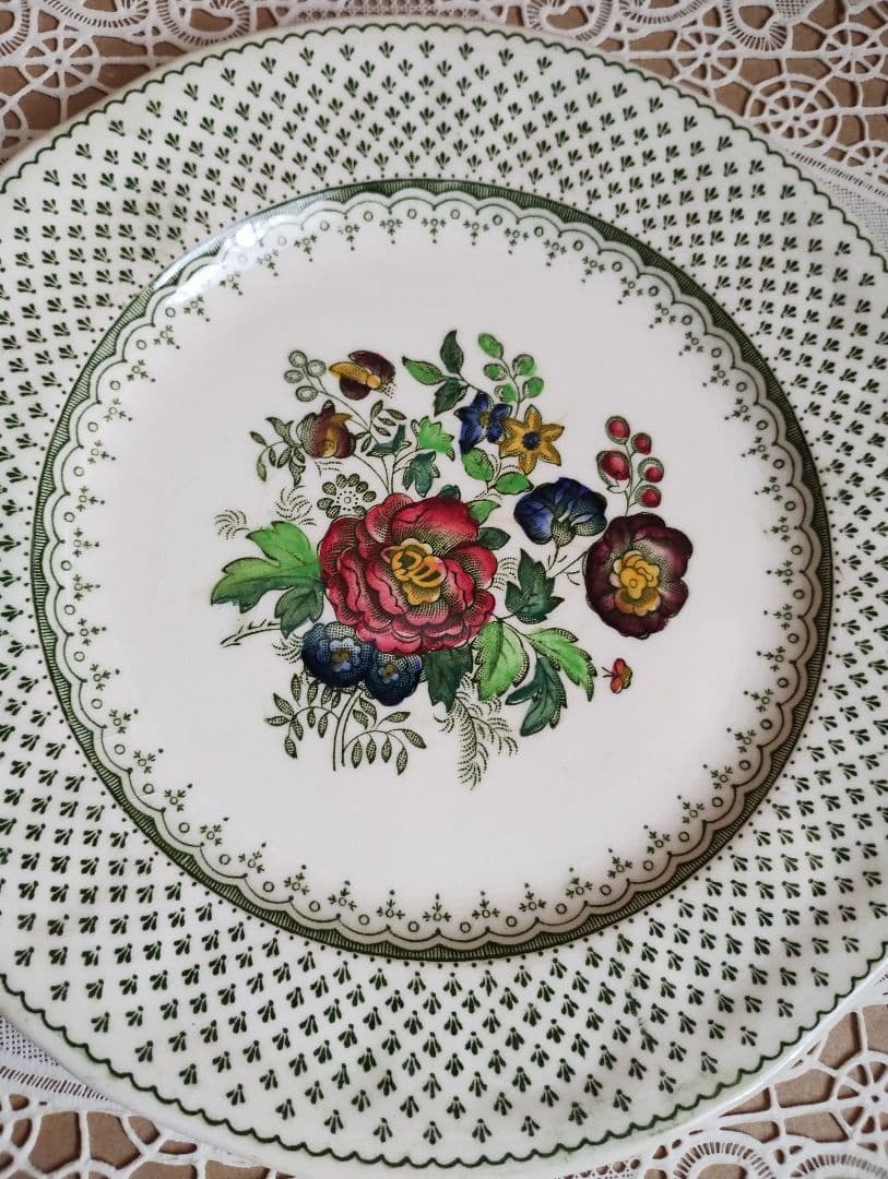 メイソンズ『ペインズレイ』グリーン ケーキ皿 サイドプレート 4枚セット