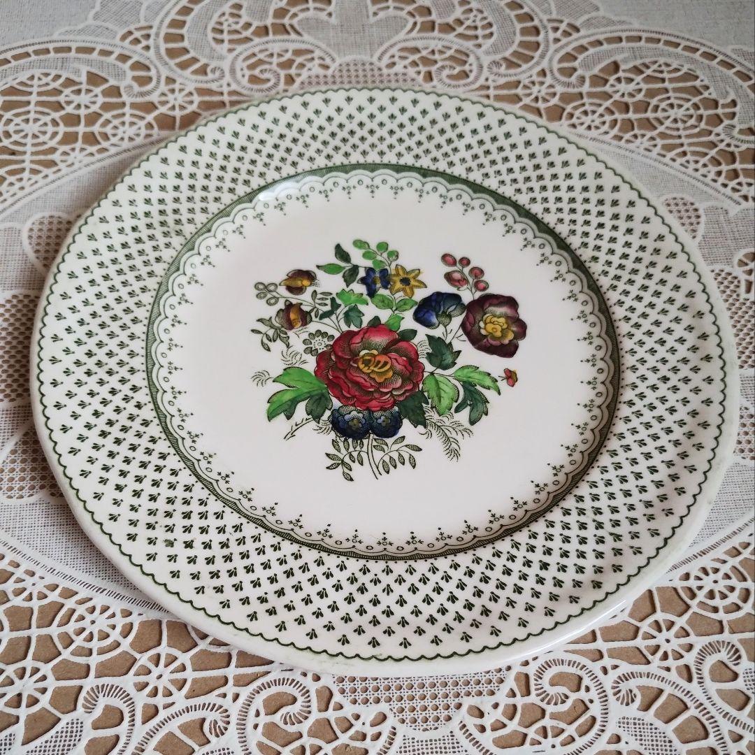 メイソンズ『ペインズレイ』グリーン ケーキ皿 サイドプレート 4枚セット