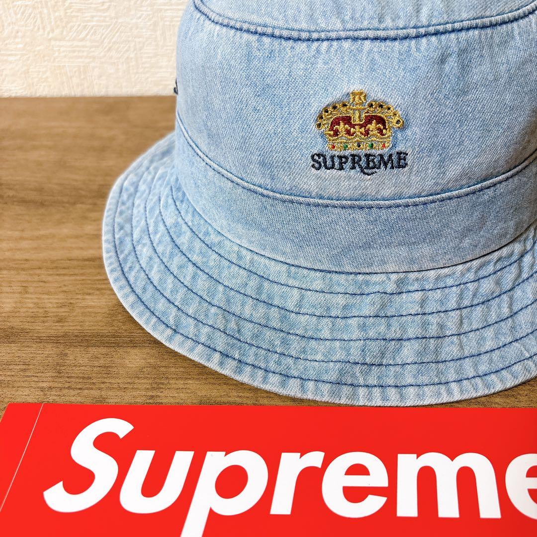 正規品　Supreme バケットハット　帽子 アメリカ製　デニム　水色