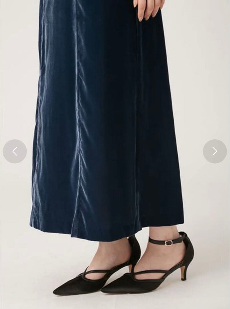 【お値下げ中】LILY BROWN シアーネックベロアドレス　0サイズ