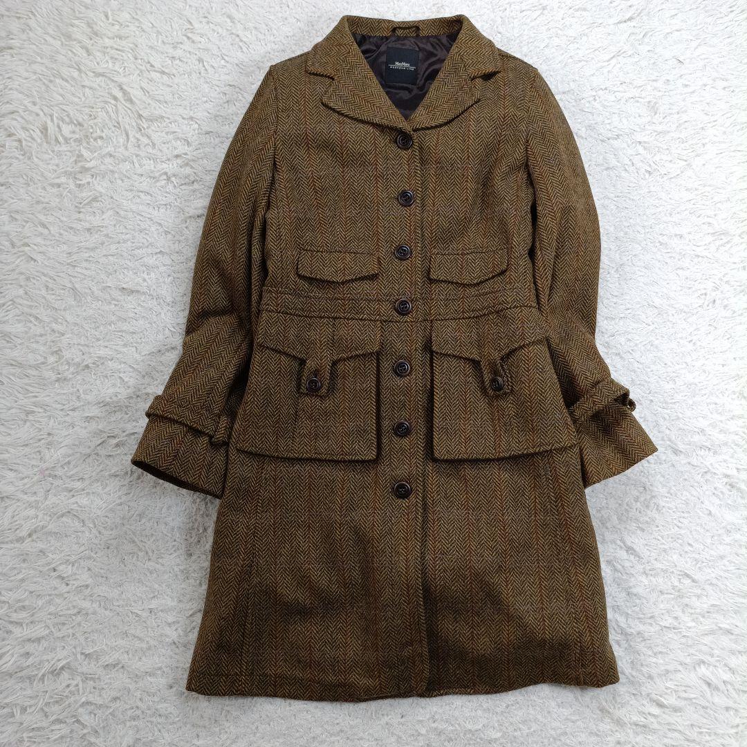 美品✨MAXMARA ミックスツイードコート　インナーコート付　3way　40