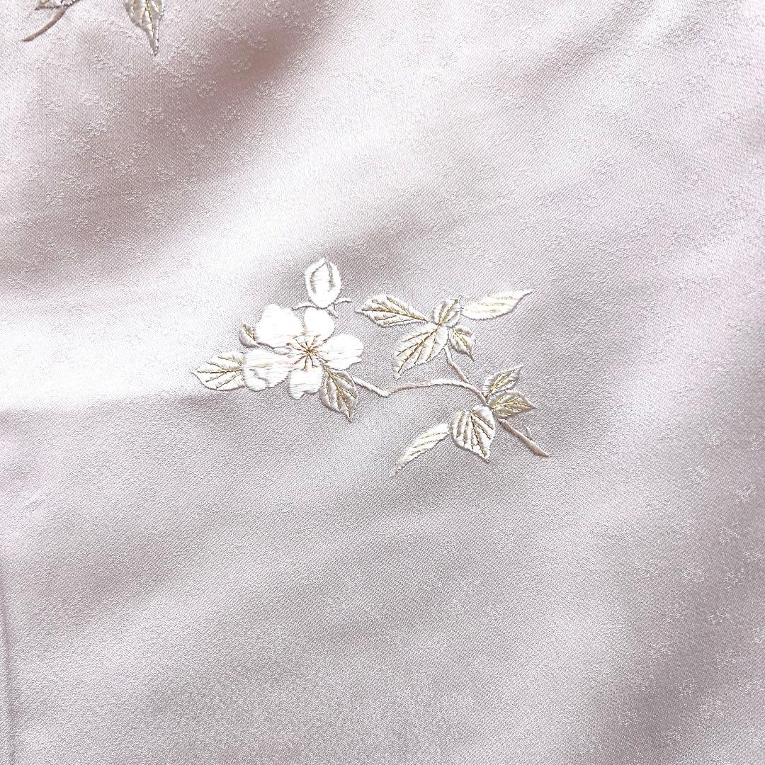付け下げ　花模様　刺繍　グラデーション　紋無し　着物　026k