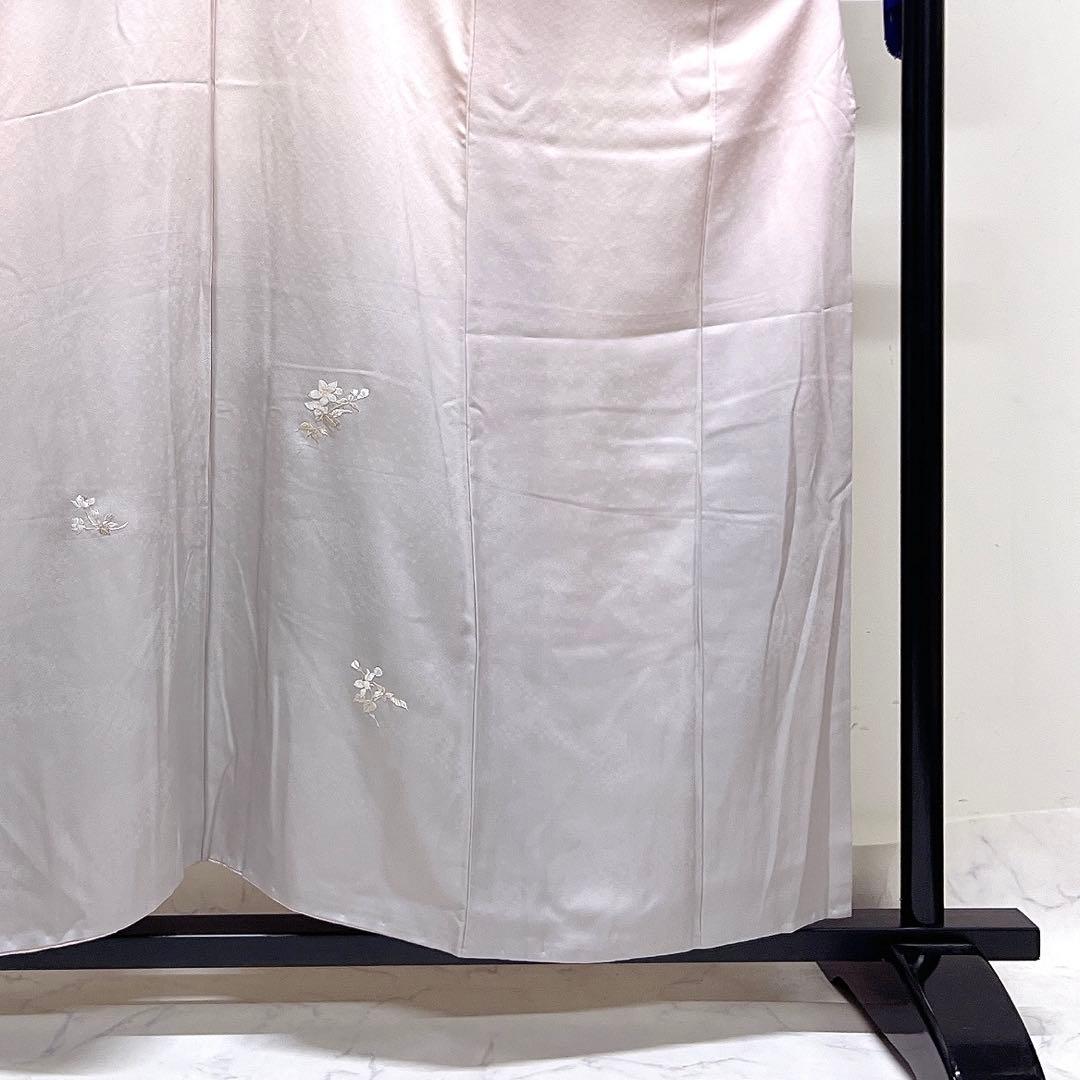 付け下げ　花模様　刺繍　グラデーション　紋無し　着物　026k