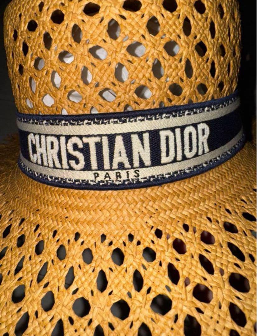 DIOR 麦わら帽子 ベージュ 9/7まで、お値下げします☆