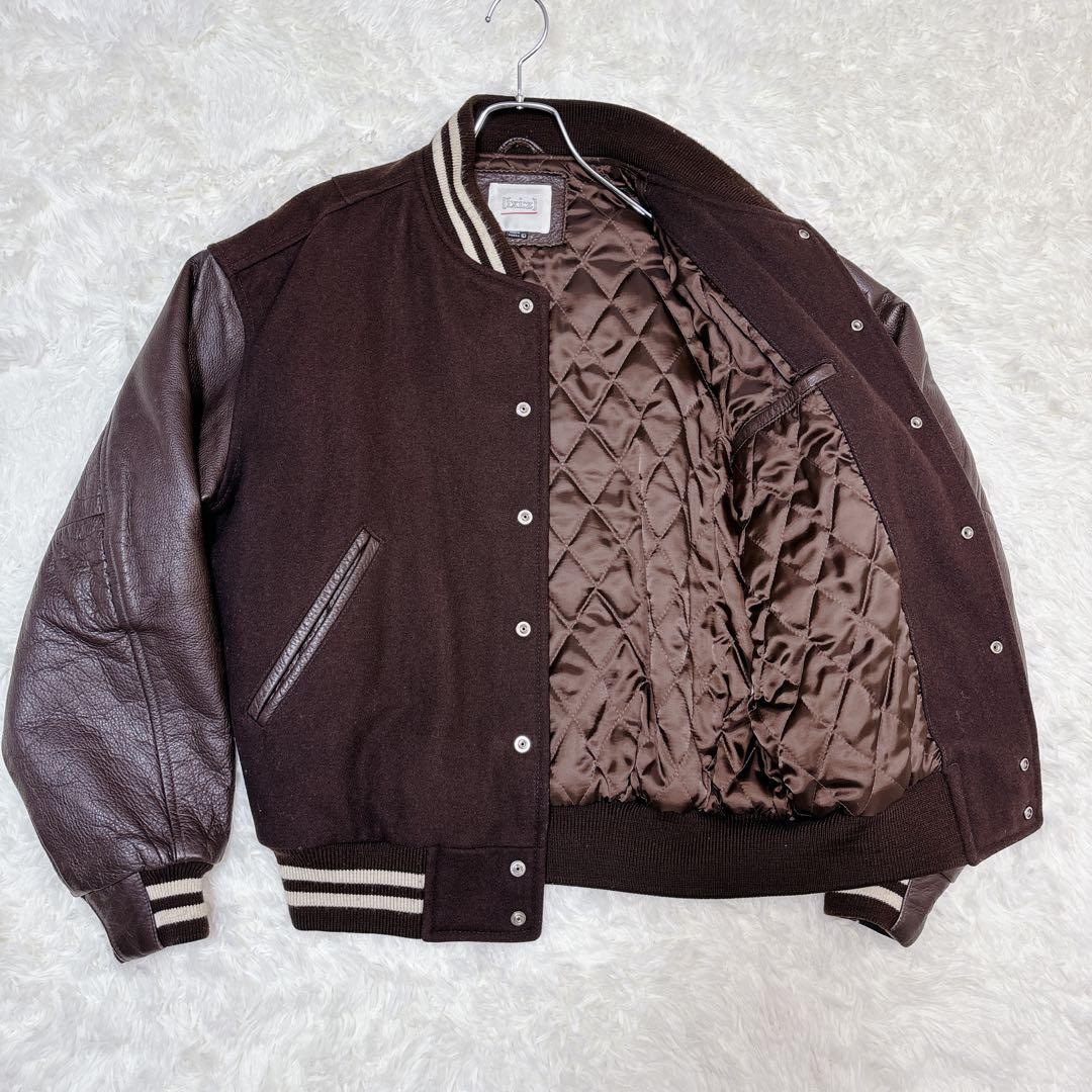 【chen3】イクシーズ 古着 スタジャン 牛革 レザー ジャケット