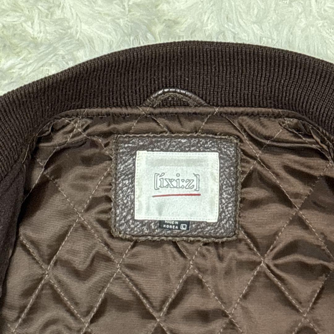 【chen3】イクシーズ 古着 スタジャン 牛革 レザー ジャケット