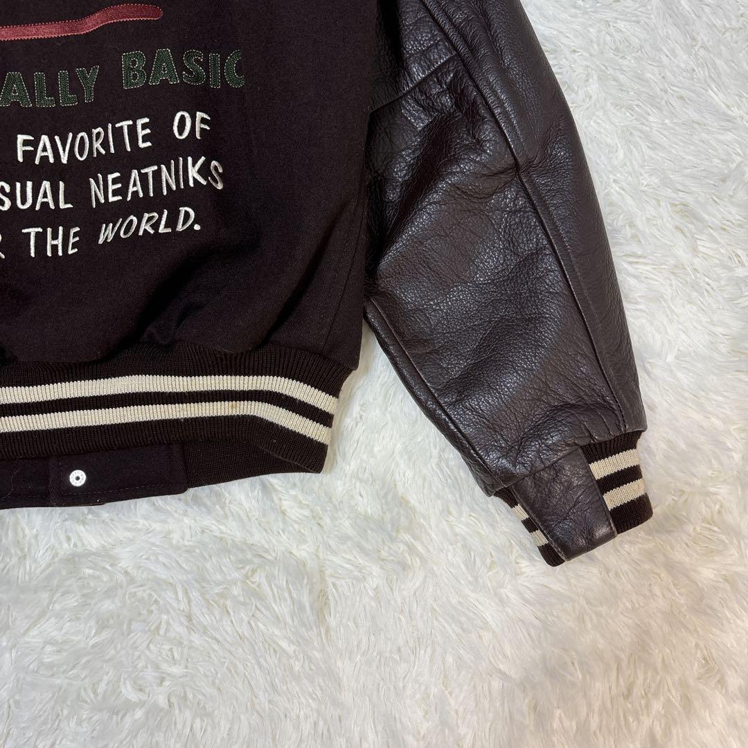 【chen3】イクシーズ 古着 スタジャン 牛革 レザー ジャケット