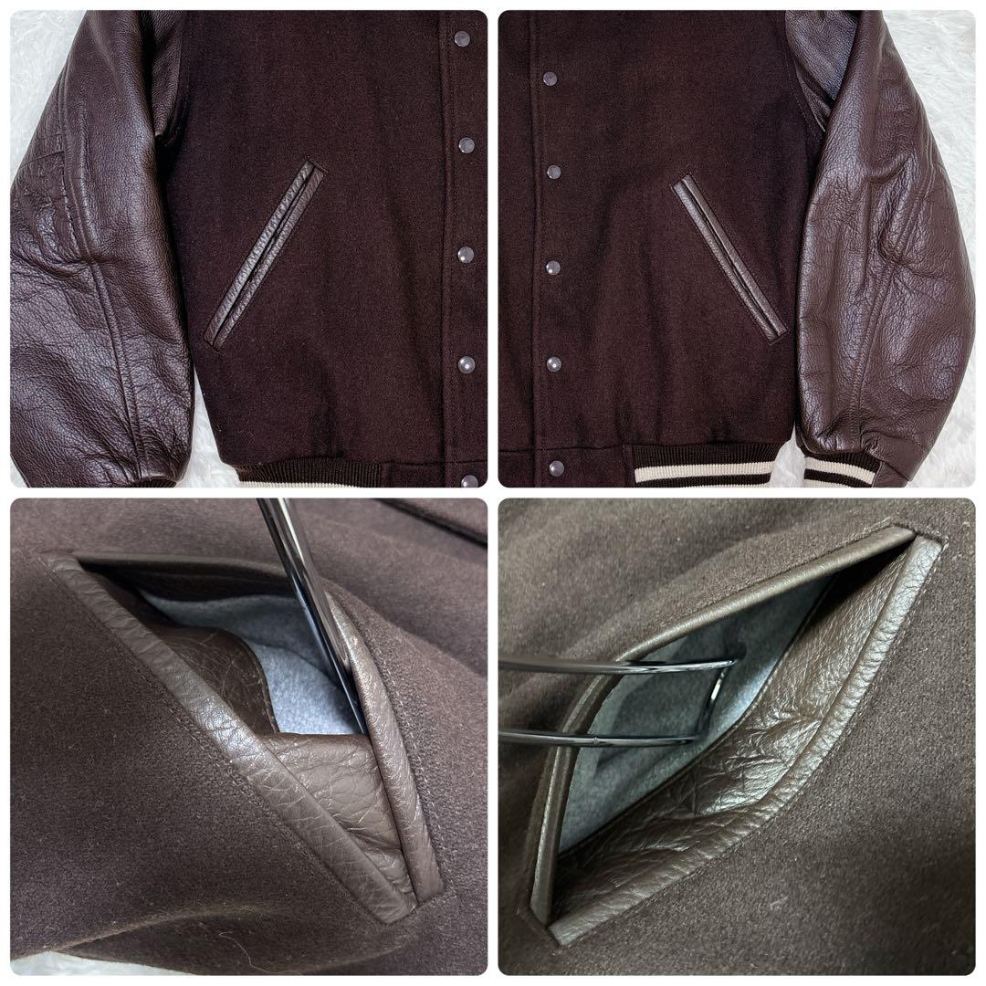 【chen3】イクシーズ 古着 スタジャン 牛革 レザー ジャケット