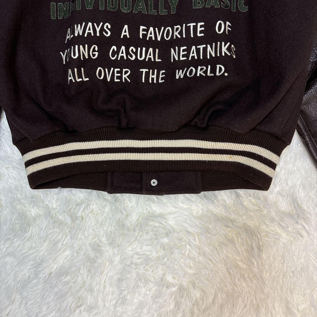 【chen3】イクシーズ 古着 スタジャン 牛革 レザー ジャケット