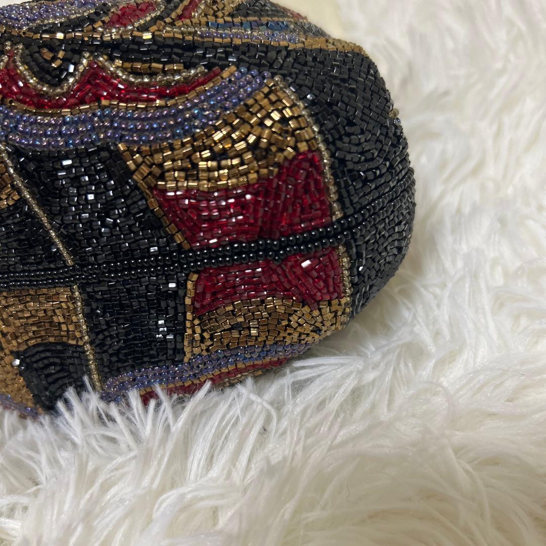 【極美品】ビーズ　ハンドバッグ　LUMY はしもと　パーティー　モルティ
