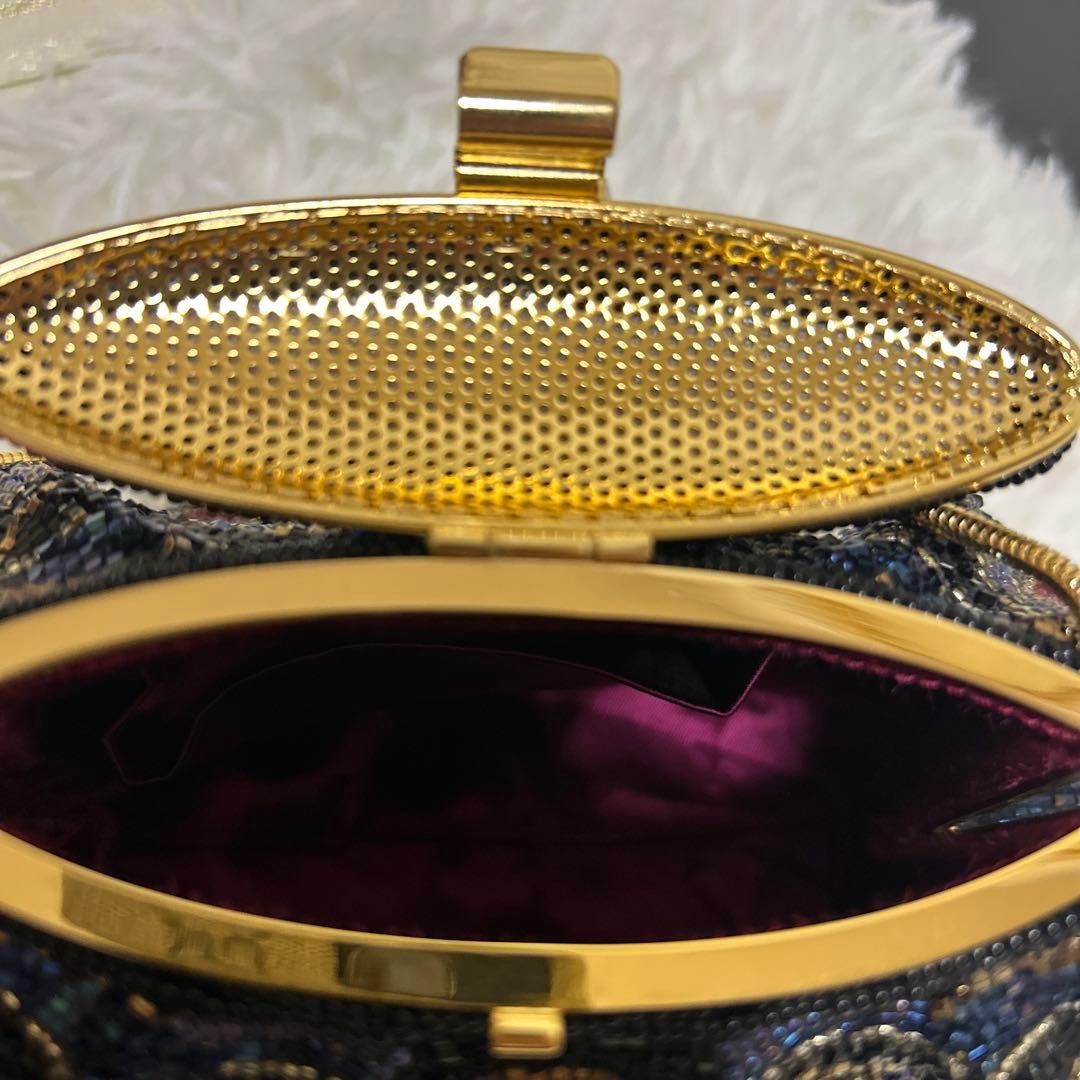 【極美品】ビーズ　ハンドバッグ　LUMY はしもと　パーティー　モルティ